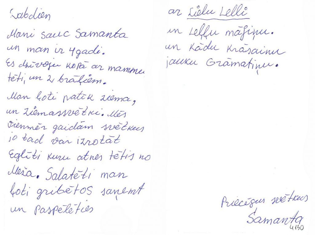 Samanta sapņo par lielu lelli, leļļu māju