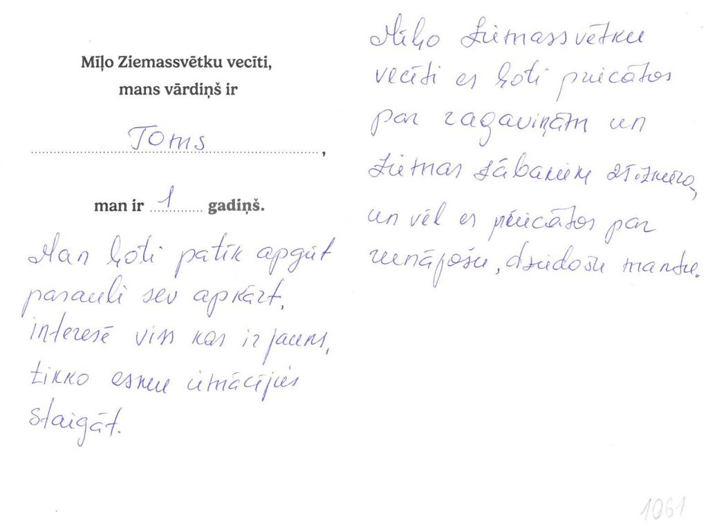 Toms sapņo par ragavām un ziemas zābakiem.