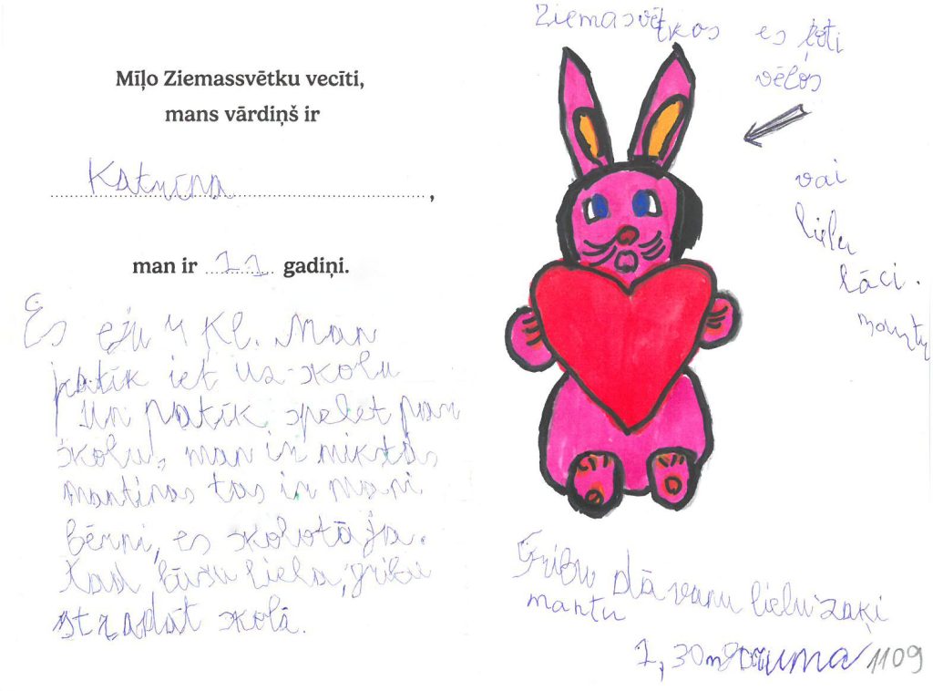 Katrīna sapņo par lielu zaķi (mīksto mantu)