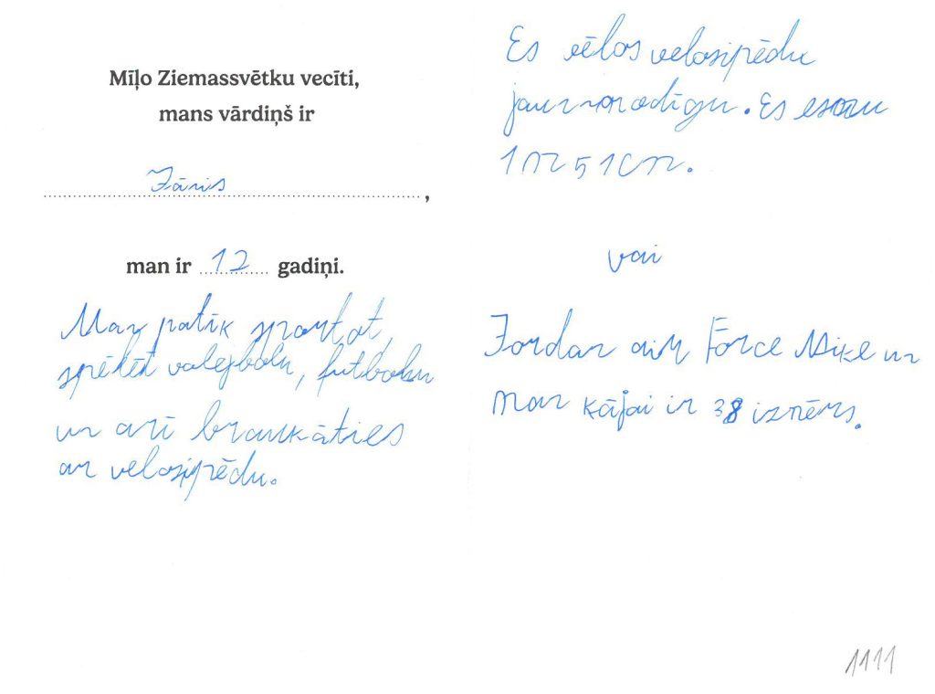 Jānis sapņo par velosipēdu.