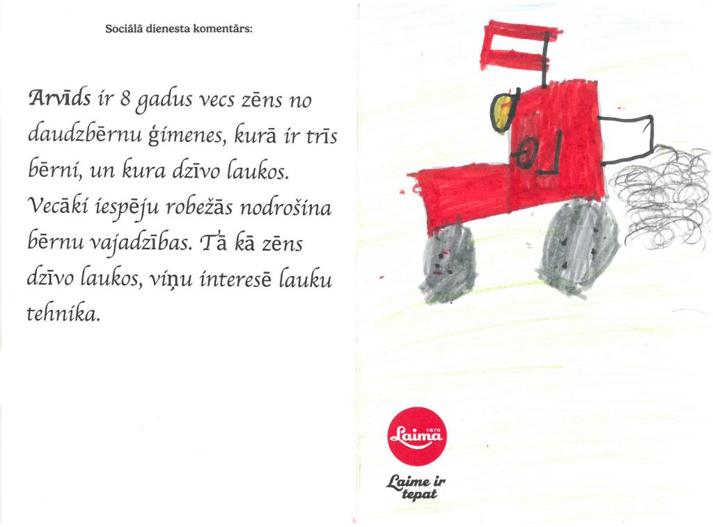 Arvīds sapņo par traktoru komplektu.