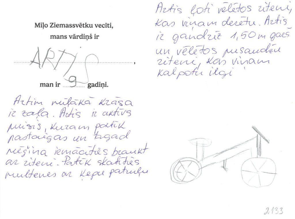 Artis sapņo par riteni.