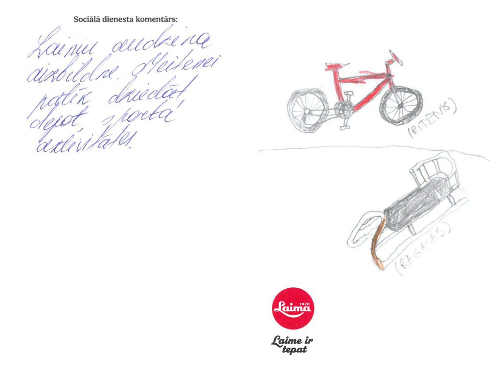 Laima sapņo par riteni.