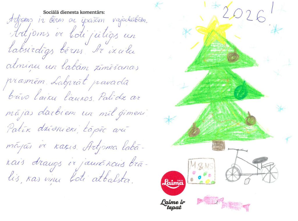 Artjoms sapņo par velosipēdu.