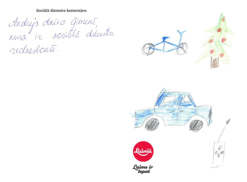 Andrejs sapņo par džipu ar pulti vai velosipēdu.