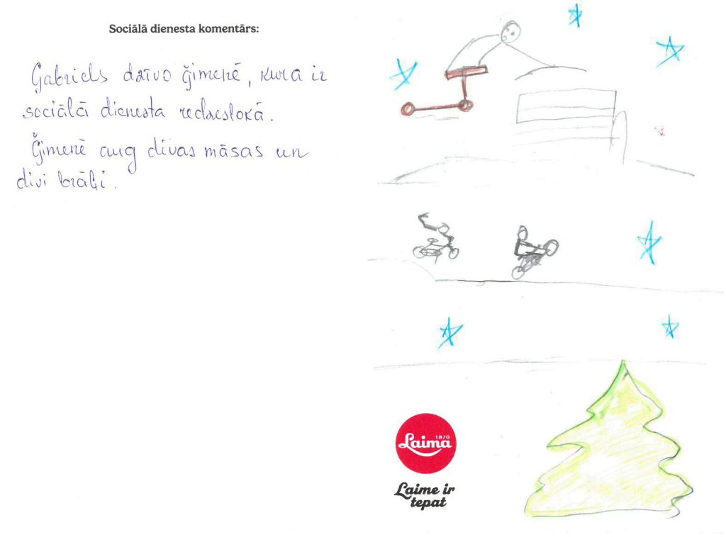 Gabriels sapņo par Samsung planšeti, velosipēdu vai skrejriteni.