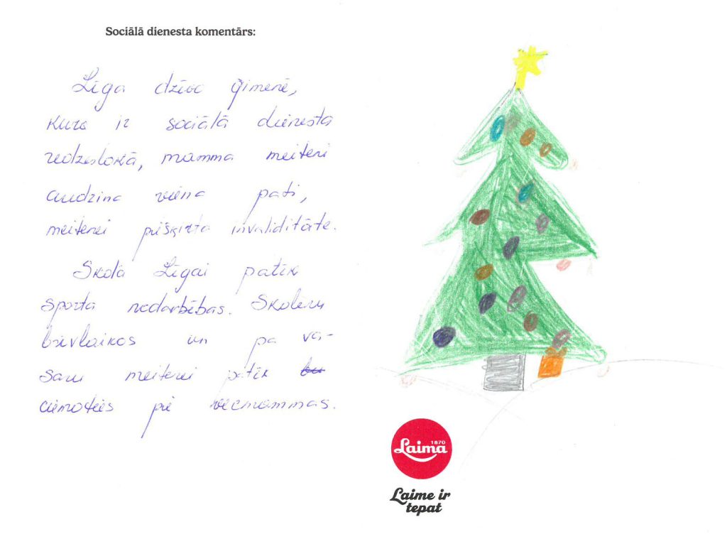 Līga sapņo par batutu vai velosipēdu.