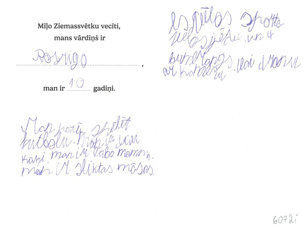 Rodrigo vēlas riteni vai bumerangu.