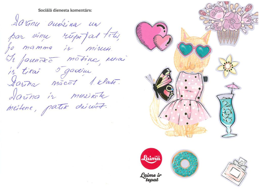 Darīna sapņo par mazu kvadraciklu vai elektromotociklu bērniem.