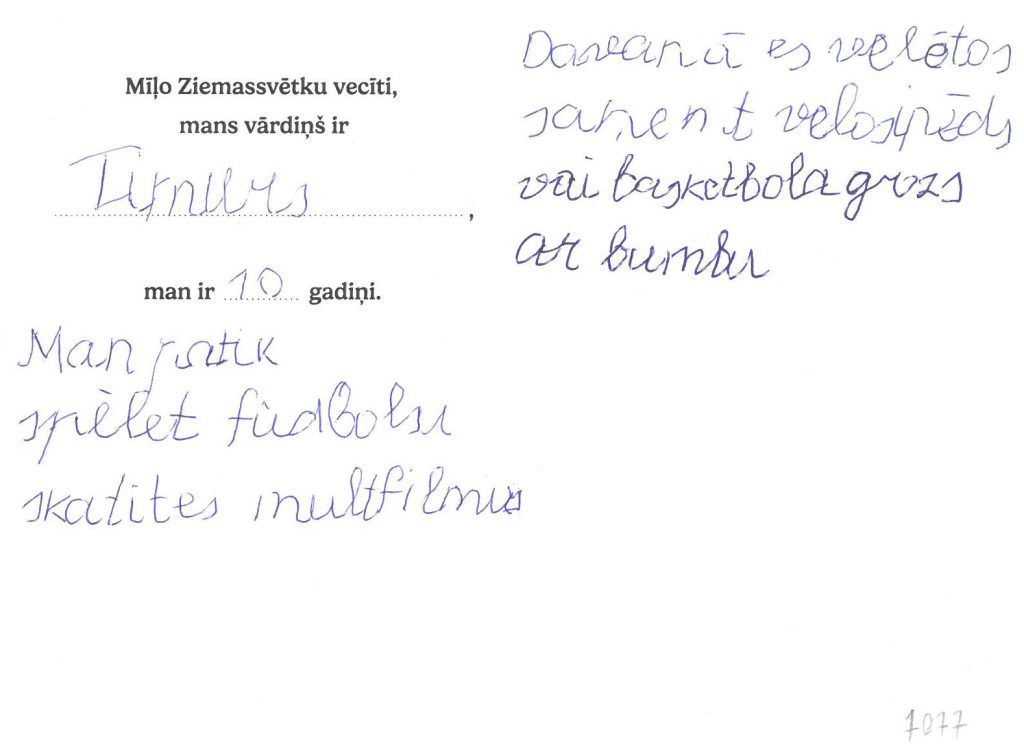 Timurs sapņo par basketbola grozu ar bumbu vai velosipēdu.